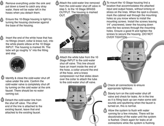 New Wave 10 Stage Plus Water Filter System - Inline (Under Sink)